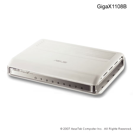 ASUS 8port 10/100 lan switch (GigaX 1008B) bílý