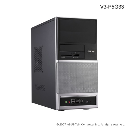 ASUS Vintage V3-P5G31 barebone black/silver (775, DDR2800, VGA, PCI, IDE+SATA2, 5.1, GLAN)