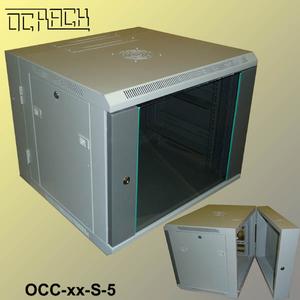 ROZVADĚČ 19" Nástěnný rozvaděč 15U/540mm, skleněné dveře dvoudílný