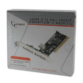 GEMBIRD PCI řadič 4x  USB 2.0 ext.+1 USB2.0 interní, interní karta