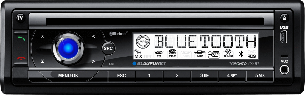 BLAUPUNKT autorádio TORONTO 400 BT MP3/WMA,BLUETOOTH,USB, 4x50W+telefonní funkce