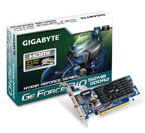 GIGABYTE VGA GV-N210OC-512I Geforce210 512MB 64bit VGA+DVI DDR2