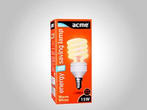 ACME 15W E14 SPIRAL kompaktní úsporná zářivka 8000hodin (15W=75W)