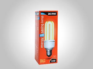 ACME 15W E27 3U kompaktní úsporná zářivka 6000hodin (115W=75W)