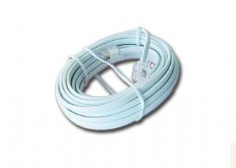 KABEL telefonní 4 žil, 2.0m s konektory bílý GEMBIRD TC6P4C-2M