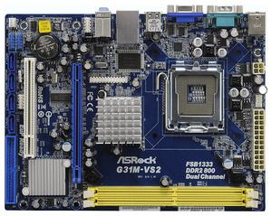 ASROCK MB G31M-VS2 (775+quad fsb1333, intel, DDR2, VGA, PCIE SATA2+IDE, 5.1, LAN100, mATX)