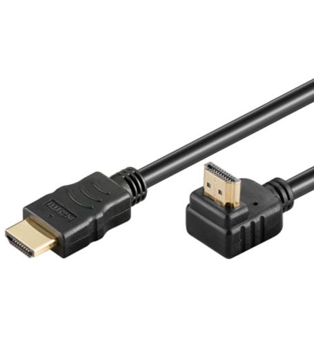 KABEL propojovací HDMI M - HDMI M úhlový 90°, 1.0m, dual shielded+ethernet, standard 1.4 HQ - AGEMcz