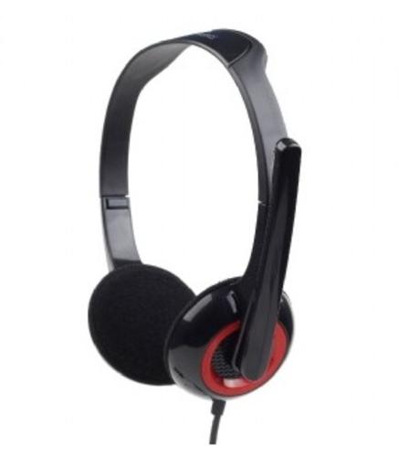 GEMBIRD sluchátka s mikrofonem MHS-002 black s ovládáním hlasitosti, černo-červená - AGEMcz