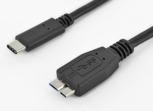 KABEL USB 3.1 konektor C/male - USB 3.0 konektor Micro-B/male, 1.0m - Slevy AGEMcz