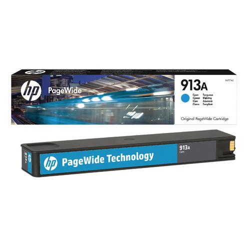 HP F6T77AE náplň č.913A azurová malá (cca 3000 stran, cyan, pro PageWide 352, 377, Pro 477, 452