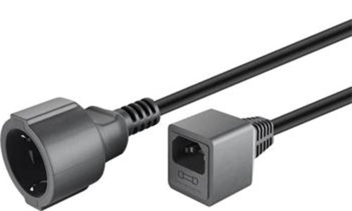Kabel síťový prodlužovací kabel EURO 0.23m s 1 zásuvkou pro připojení do UPS s integrovanou 10A pojistkou