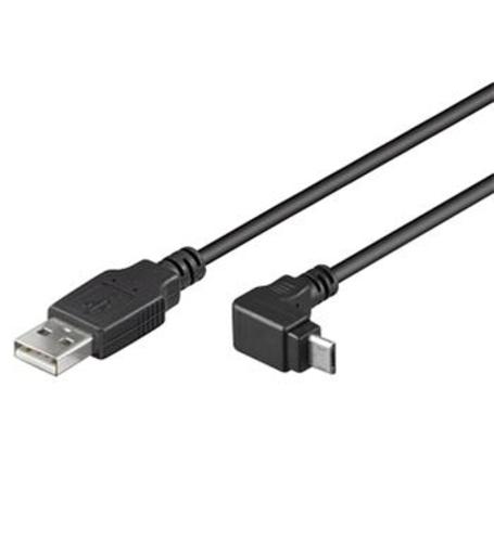 KABEL USB micro 3.0m 2.0, USB A(M) - microUSB B(M) zalomení 90°