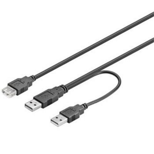 KABEL USB 2.0 napájecí Y kabel A/M + A/M -- A/F 0.4m + 0.5m - AGEMcz