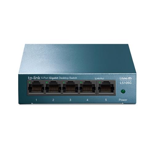 TP-LINK LS105G LiteWave GBit switch, 5x 10/100/1000Mbps 5port, steel case - AGEMcz
