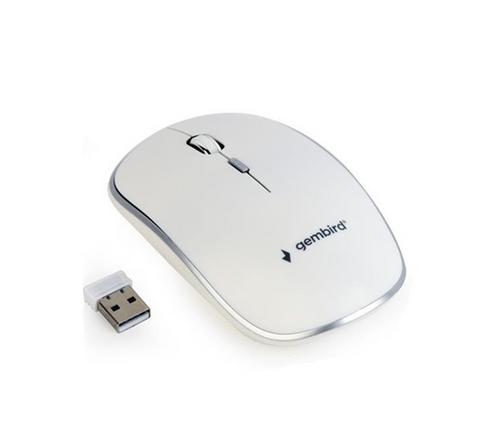GEMBIRD myš MUSW-4B-01-W bílá, bezdrátová, USB nano receiver - AGEMcz