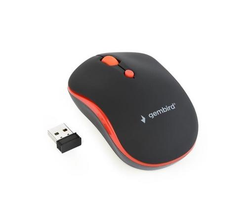 GEMBIRD myš MUSW-4B-03-R černo-červená, bezdrátová, USB nano receiver - AGEMcz