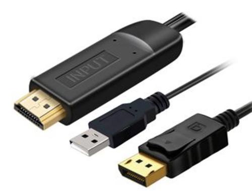 Kabel HDMI 2.0 na DisplayPort 1.2 pro rozlišení 4K@60Hz, 2m - AGEMcz