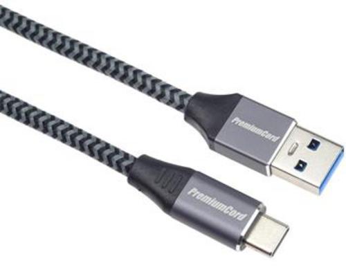 KABEL USB 3.1 konektor C/male - USB 3.2 konektor A/male, 1.0m (z USB na USB-C) opletený - Novinky AGEMcz