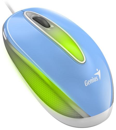 GENIUS myš DX-Mini modrá , drátová, optická, 1000DPI, 3 tlačítka, USB, RGB LED, modrá - AGEMcz