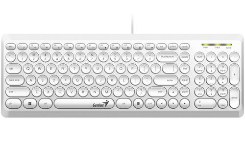 GENIUS klávesnice Slimstar Q200, drátová, RETRO, USB, CZ+SK layout, bílá