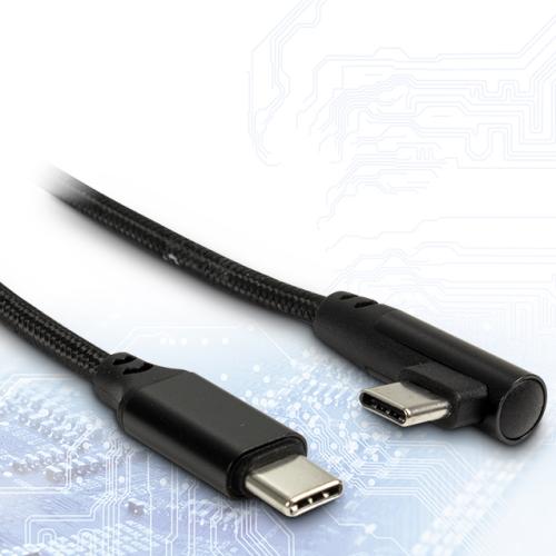INTER-TECH kabel USB3.1 Type-C na USB3.1 Type-C zalomený 90°, 1m - AGEMcz