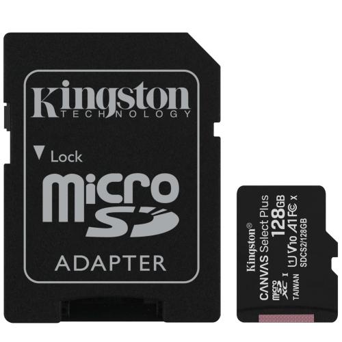 KINGSTON micro SD card SDXC 128GB Canvas Select Plus + SD adaptér