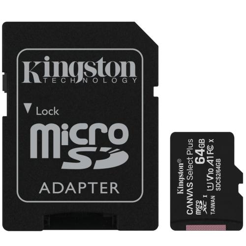 KINGSTON micro SD card SDXC 64GB Canvas Select Plus + SD adaptér