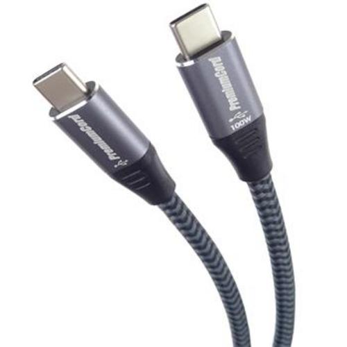 KABEL USB-C M/M, 240W 480Mbps černý bavlněný oplet, 1,5m - AGEMcz