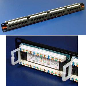 PATCH PANEL 19" kat. 5e UTP, 24 portů, černý - AGEMcz