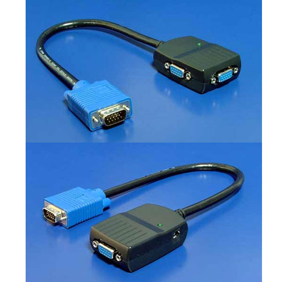 VGA SPLITTER 2xVGA - mini, rozlišení 1280x1024@60Hz, kabel 30cm - AGEMcz
