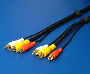 KABEL propojovací Kabel 3x Cinch (M) - 3x Cinch (M), 2x audio/1x video, 10m - AGEMcz