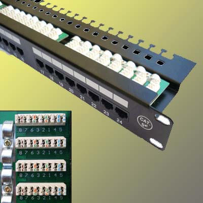 PATCH PANEL 19" kat. 5e UTP, 24 portů, černý, L type - AGEMcz