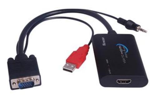 Převodník VGA(DB15HD) a AUDIO (jack3.5mm) na HDMI, HDCP kompatibilní - AGEMcz