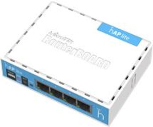 MIKROTIK RouterBOARD RB941-2nD, hAP-Lite, 650Mhz CPU, 32MB RAM, 4xLAN, 2.4Ghz 802b/g/n, ROS L4, case, PSU