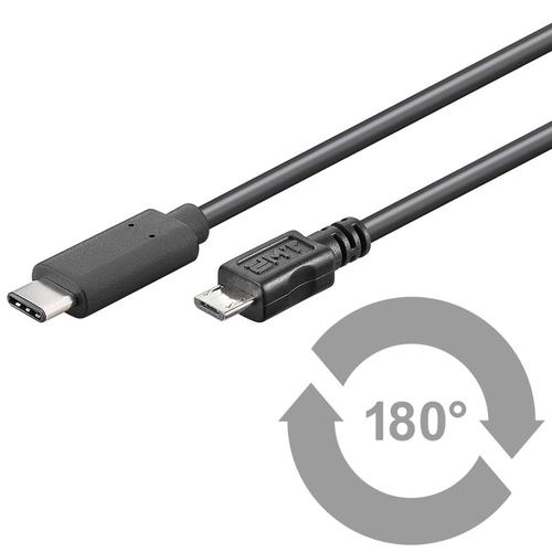 KABEL USB 3.1 konektor C/male - USB 2.0 konektor Micro-B/male, 0.6m - AGEMcz