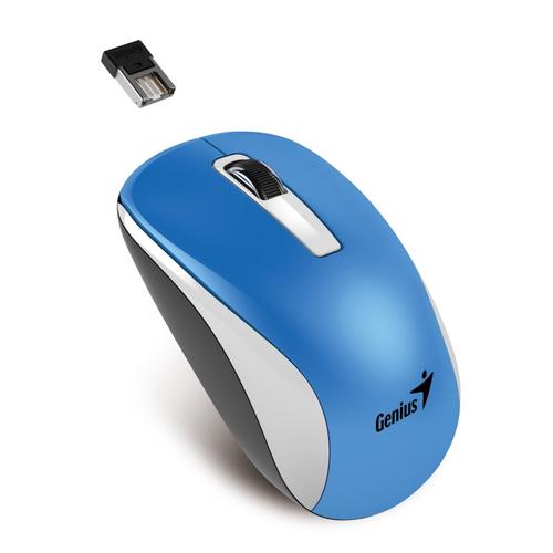 GENIUS myš NX-7010 WhiteBlue Metallic, Wireless,blue-eye senzor 1200dpi, USB modrá - AGEMcz