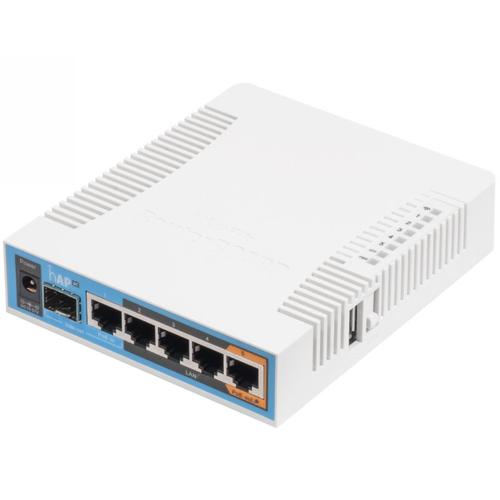 MIKROTIK RouterBOARD RB962UiGS-5HacT2HnT, hAP ac, 5x LAN, 2.4+5Ghz, 802.11b/g/n/ac, ROSL4, USB, 1x SFP - AGEMcz
