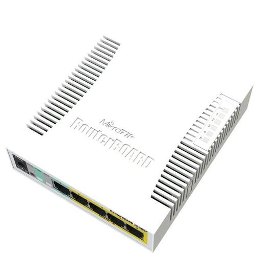 MIKROTIK RouterBOARD RB260GSP, 5-port Gigabit smart switch with SFP cage, SwOS, plastic case, PSU, POE OUT - AGEMcz