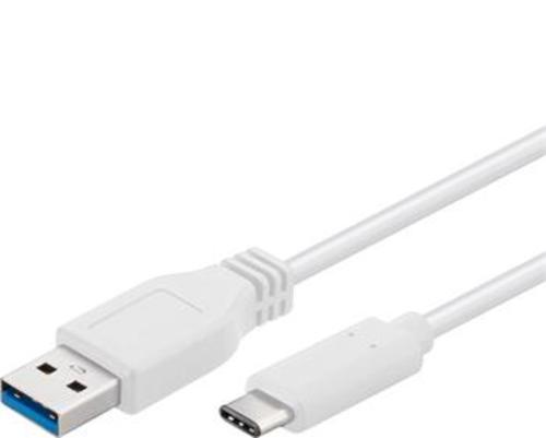 KABEL USB 3.1 konektor C/male - USB 3.0 konektor A/male, 0.5m bílý - AGEMcz