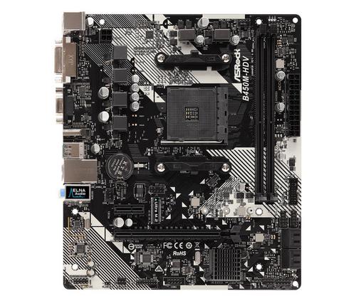 ASROCK B450M-HDV R4.0 (AM4, amd B450, 2xDDR4 3200, 4xSATA3, 7.1, USB3.1, VGA+DVI +HDMI, mATX)