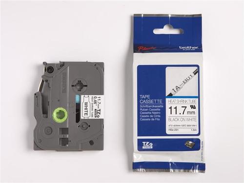 BROTHER HSE251 smršťovací bužírka, bílá/černá, šíře 23,6mm