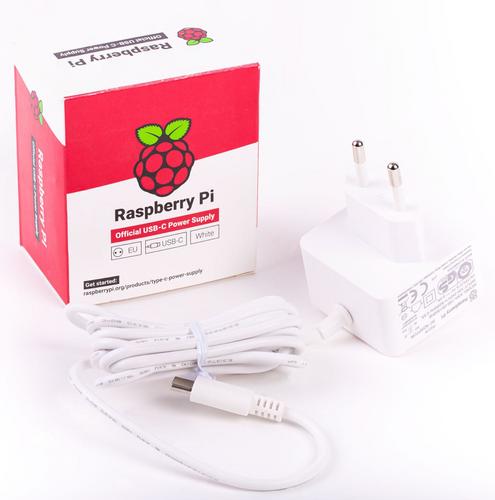 RASPBERRY PI napájecí adaptér 3A pro Rpi 4, bílá