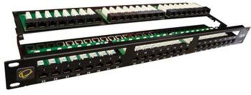 PATCH PANEL 19" kat. 5E UTP, 48 portů, černý, výška 1U - AGEMcz