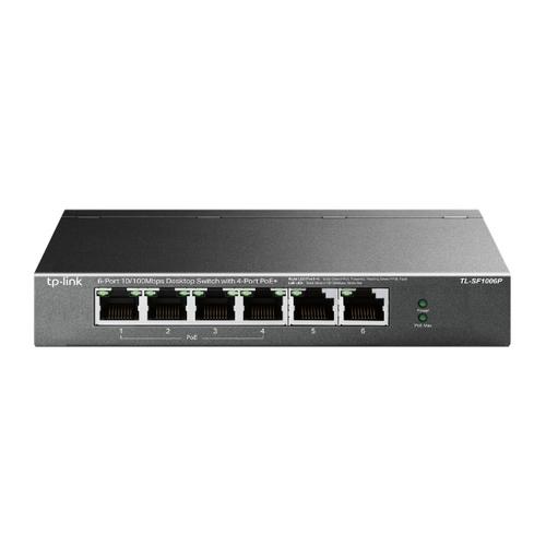 TP-LINK TL-SF1006P 6-Port 10/100Mbps Desktop Switch with 4-Port PoE+ - AGEMcz