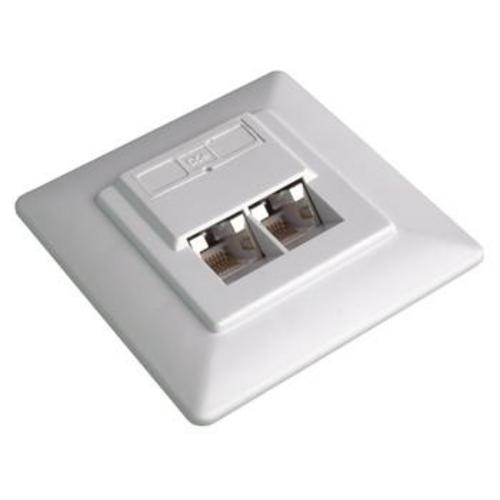ZÁSUVKA kat. 5e STP 2xRJ45 pod omítku, bílá - Slevy AGEMcz