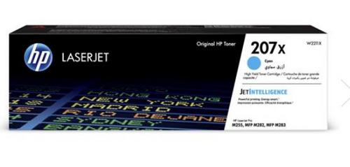 HP W2211X originální toner azurový č.207X velký cca 2450 str.