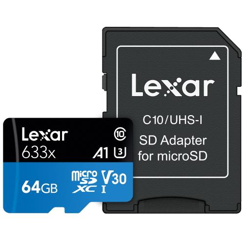 LEXAR Micro SD card SDXC 64GB High-Performance 633x UHS-I + SD adaptér - AGEMcz