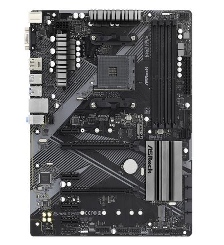 ASROCK B450 PRO4 R2.0 (AM4, amd B450, 4xDDR4 3200, 6xSATA3, 7.1, VGA+HDMI +DPort, USB3.1, ATX)