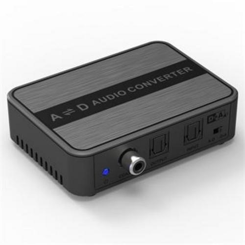 Převodník obousměrný zvuku DIGI-ANALOG a ANALOG-DIGI SPDIF Toslink CINCH stereo jack 3,5mm