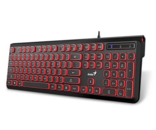 GENIUS klávesnice Slimstar 260 USB CZ+SK černo-červená drátová - AGEMcz
